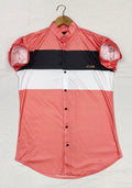 Men Regular, Super Slim Fit Color Block Mandarin Collar Casual Shirt - Dynadrops.In