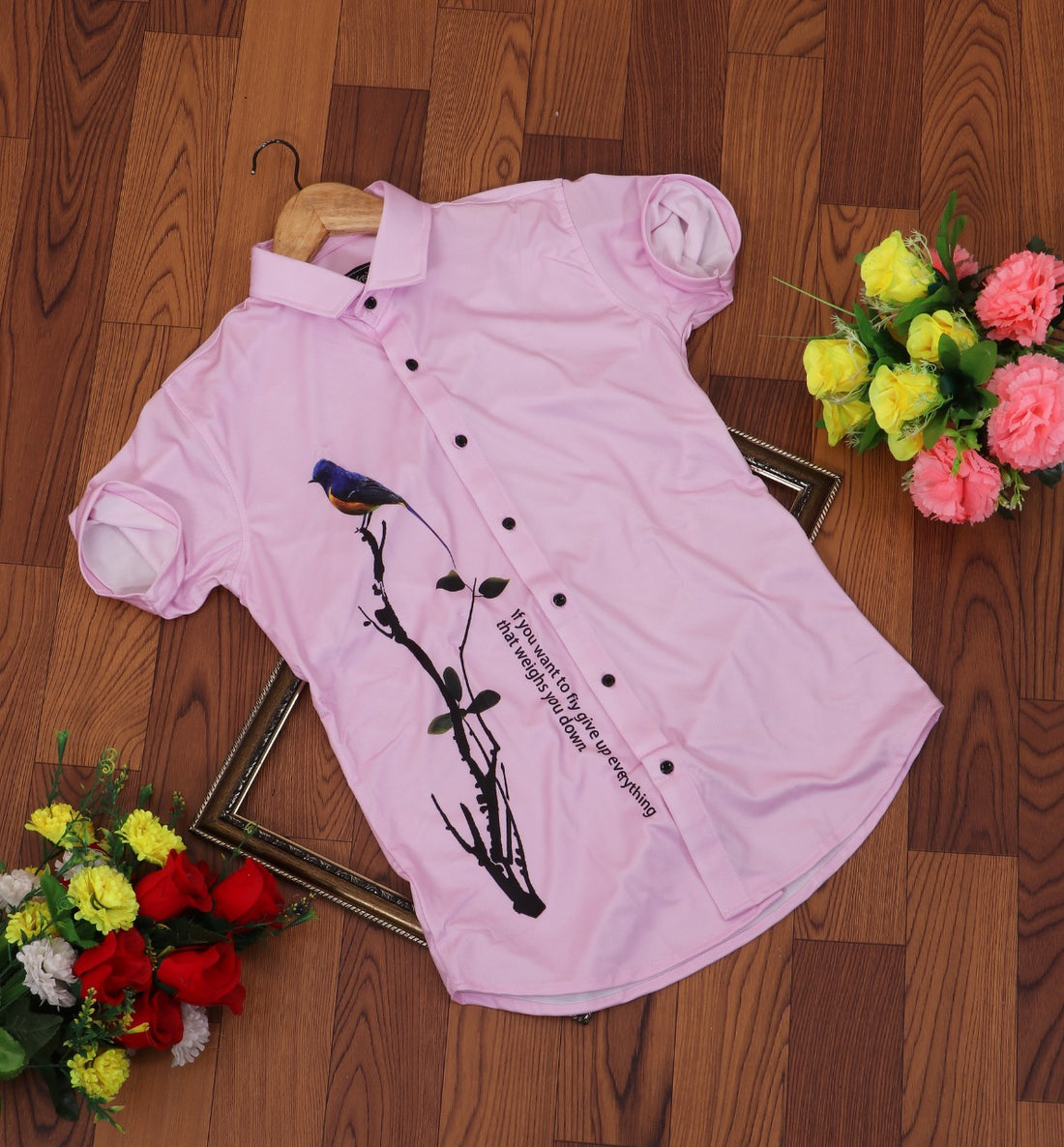 Men Regular, Super Slim Fit Printed Cut Away Collar Casual Shirt - Dynadrops.In