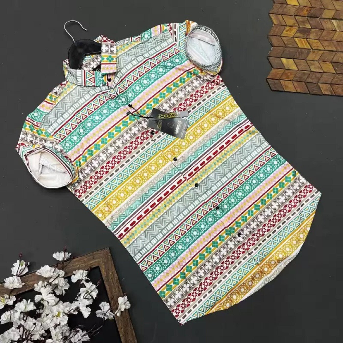 Men Regular, Super Slim Fit Printed Cut Away Collar Casual Shirt - Dynadrops