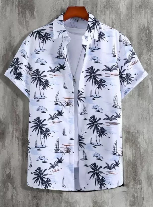 Men Regular, Super Slim Fit Printed Ribbed Collar Casual Shirt - Dynadrops.In