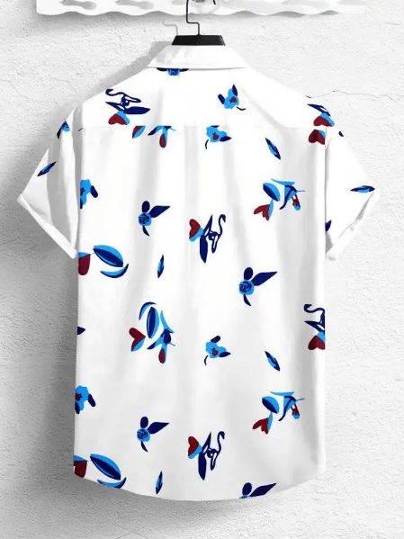 Men Regular, Super Slim Fit Printed Ribbed Collar Casual Shirt - Dynadrops.In