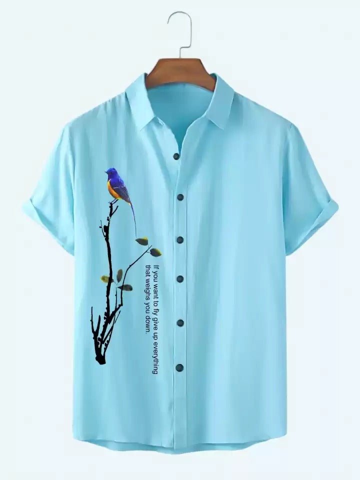 Men Regular, Super Slim Fit Printed Ribbed Collar Casual Shirt - Dynadrops