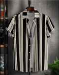 Men Regular, Super Slim Fit Striped Cut Away Collar Casual Shirt - Dynadrops.In