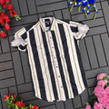 Men Regular, Super Slim Fit Striped Cut Away Collar Casual Shirt - Dynadrops.In