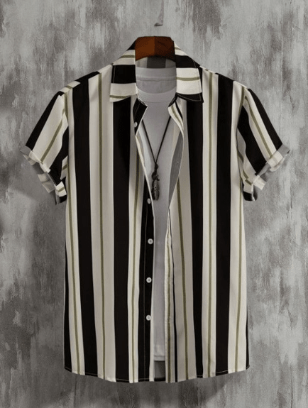 Men Regular, Super Slim Fit Striped Cut Away Collar Casual Shirt - Dynadrops.In