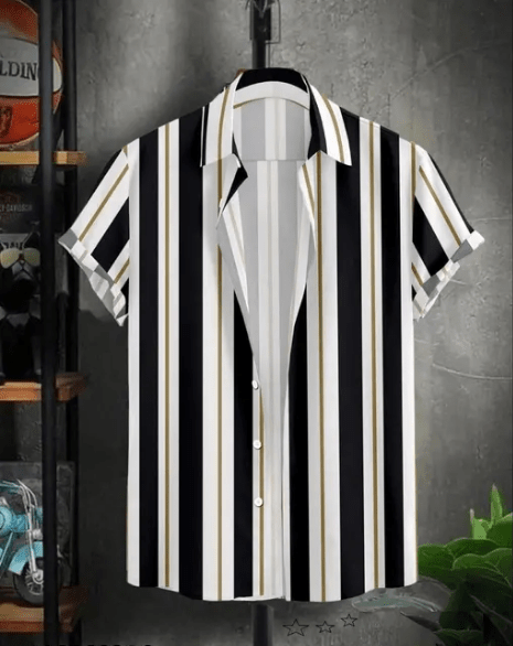 Men Regular, Super Slim Fit Striped Cut Away Collar Casual Shirt - Dynadrops.In