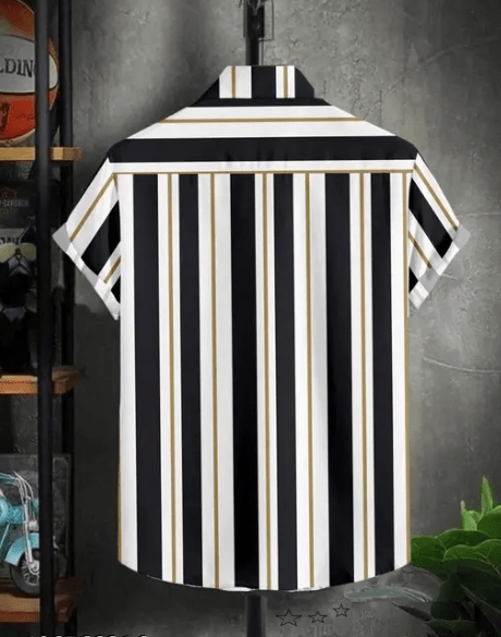 Men Regular, Super Slim Fit Striped Cut Away Collar Casual Shirt - Dynadrops.In