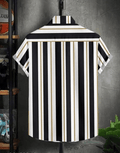 Men Regular, Super Slim Fit Striped Cut Away Collar Casual Shirt - Dynadrops.In