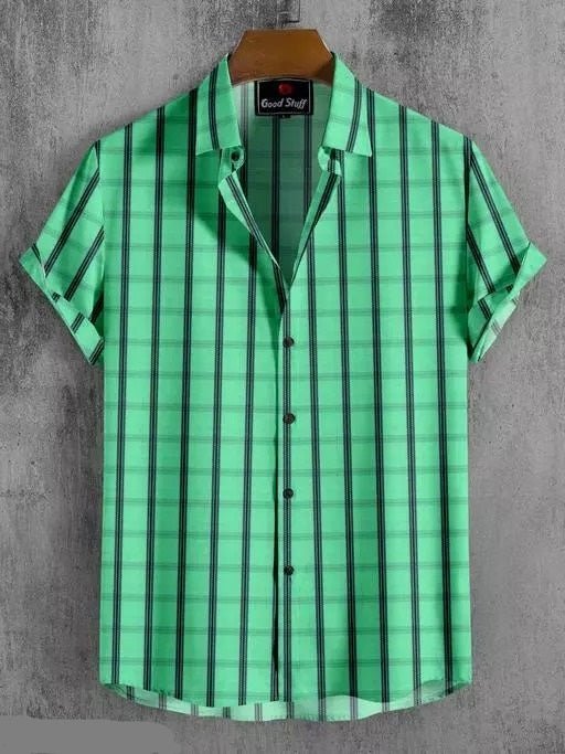 Men Slim Fit Checkered Ribbed Collar Casual Shirt - Dynadrops