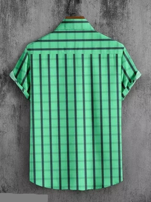 Men Slim Fit Checkered Ribbed Collar Casual Shirt - Dynadrops
