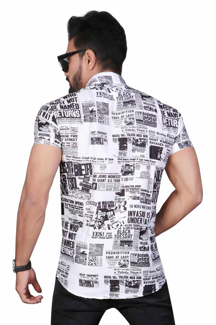 Men Slim Fit Printed Casual Shirt - Dynadrops