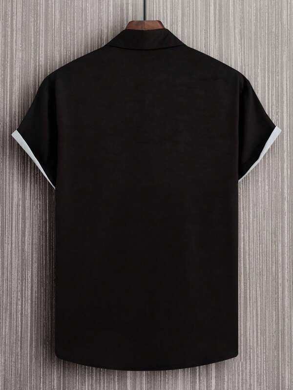 Men Slim Fit Printed Cut Away Collar Casual Shirt - Dynadrops