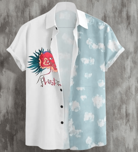 Men Slim Fit Printed Spread Collar Casual Shirt - Dynadrops