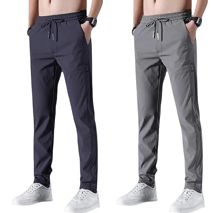 Men’s Lycra Solid Track Pants Combo (Pack of 2) - Dynadrops