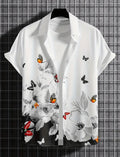 Men's Regular Fit Printed Ribbed Collar Casual Shirt with Premium Cotton Blend Fabric - Dynadrops
