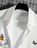 Men's Regular Fit Printed Ribbed Collar Casual Shirt with Premium Cotton Blend Fabric - Dynadrops
