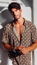 Men's Solid Slim Fit Casual Shirt, Half Sleeve Shirt - Dynadrops