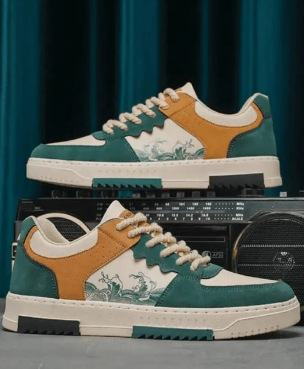 Men’s Stylish Casual Sneakers – Trendy Color-Block Lace-Up Shoes for Men - Dynadrops