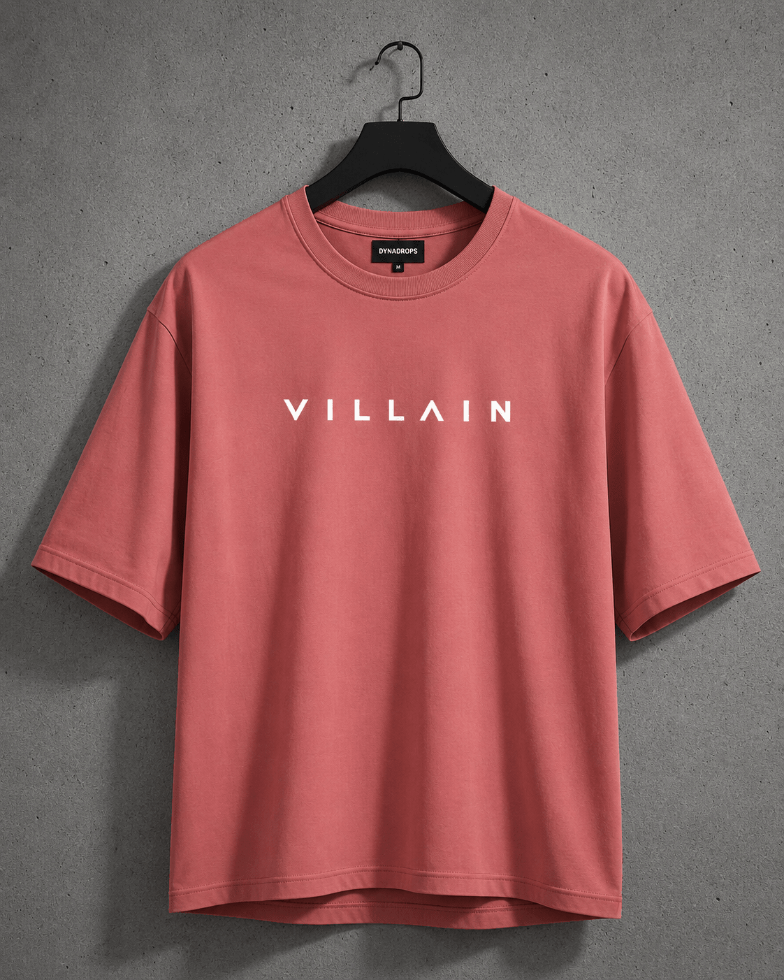 Villain Oversized Tee – Dust Rose - Dynadrops.In