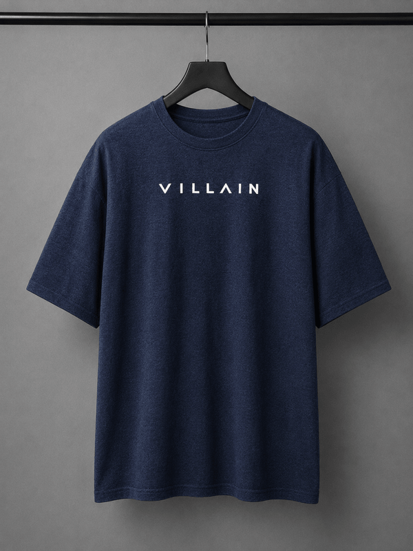 Villain Oversized Tee – Navy - Dynadrops